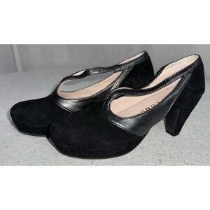 Sacha London VAIL Black Suede & Leather Platform Pumps Heels Women's Sz 8